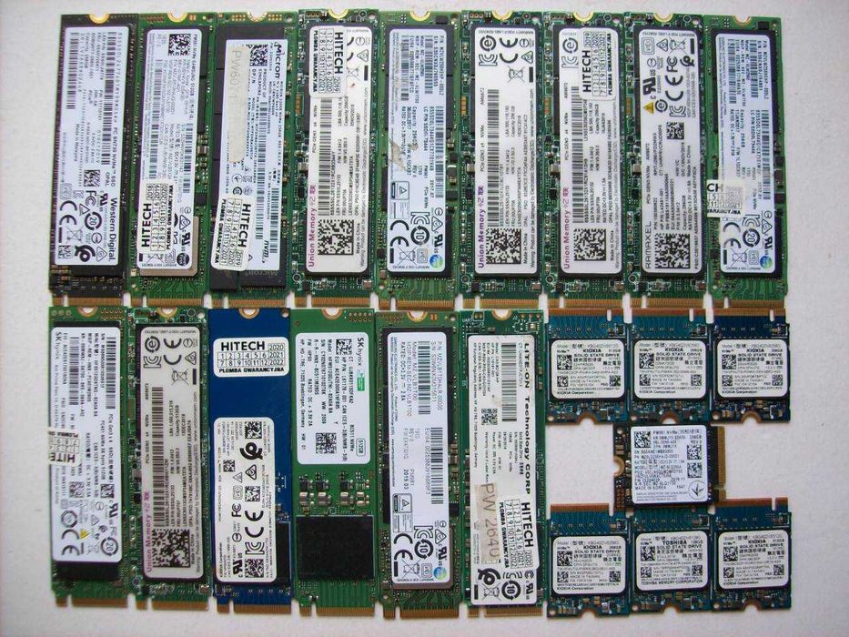 22 dyski komputerowe SSD ze złączem M2 PCIe NVMe - 1tb, 512gb, 256gb, 128gb