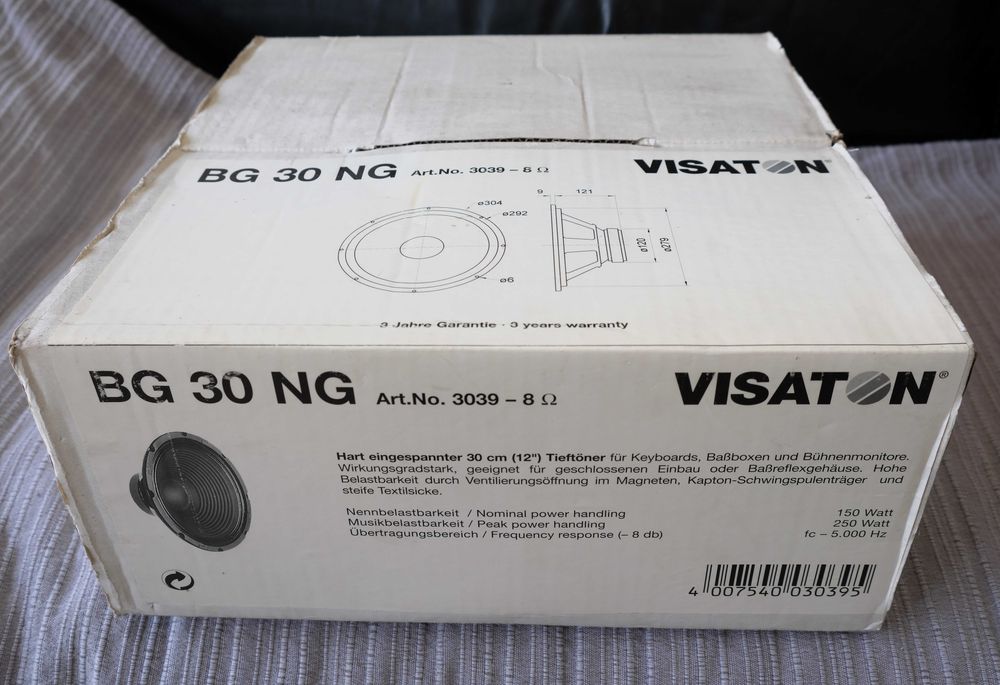 Altifalante 12" Visaton BG 30 NG novo