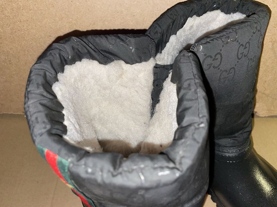 Gucci резиновые утеплённые сапоги