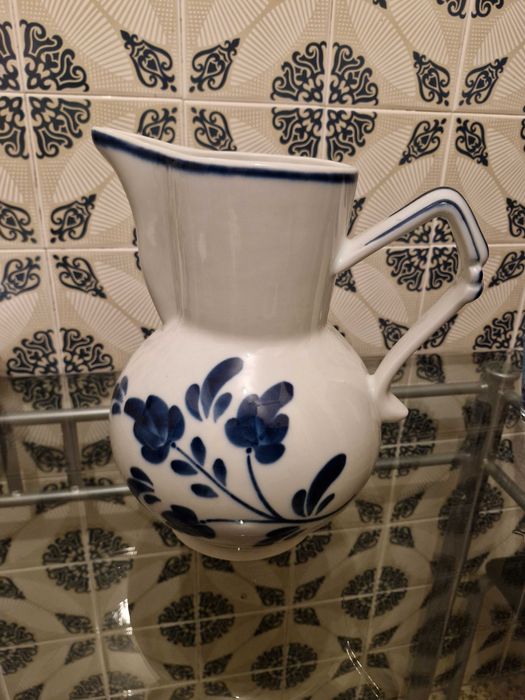 Caneca Viana Tradicional Original Loiça Vianense Azul e Branca Grande