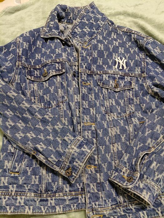 Стильна джинсова куртка NY Yankees oversize унісекс