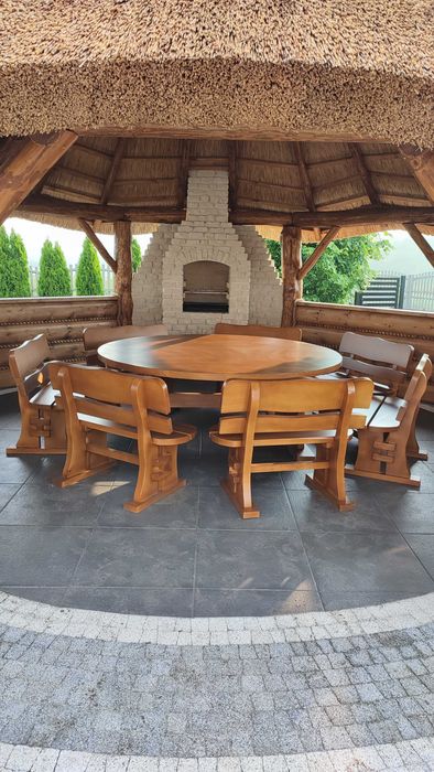 Meble ogrodowe drewniane dla 10-12 osób altana parasol ogród