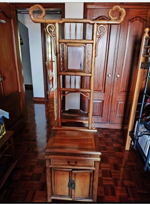 Conjunto de Mobiliário Secular Chinês de Luxo- Lavatório+mesa de Apoio