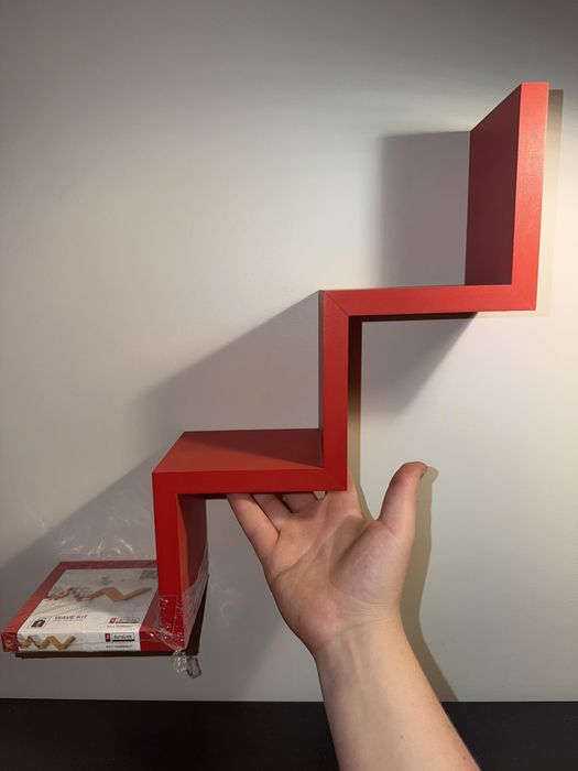 Półka ścienna zygzak czerwona 60 cm Duraline Wave Kit
