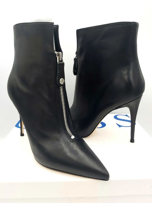 Nowe botki GUESS rozmiar 39 czarne skórzane szpilki suwak