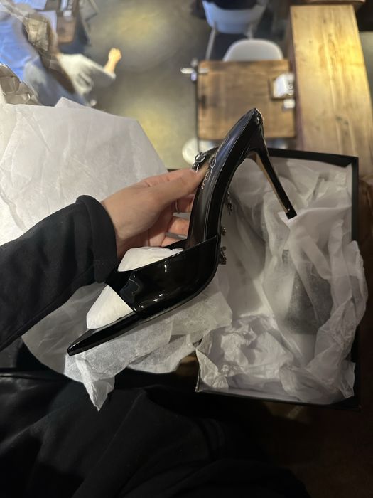 мюлі чорні лакові