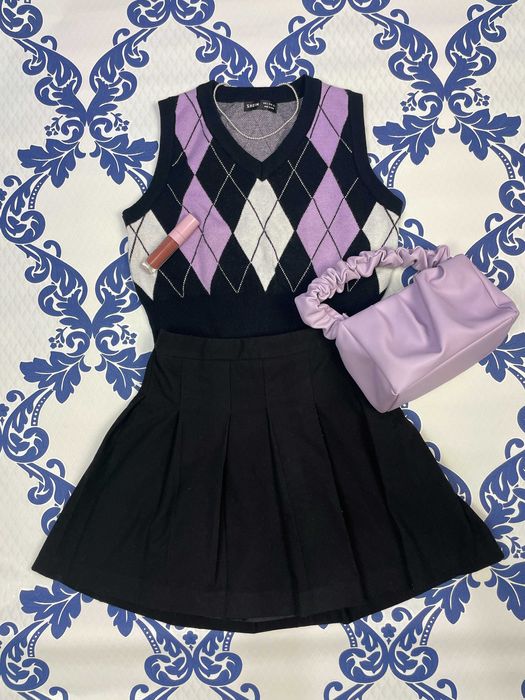 Top dzianinowy geometryczny