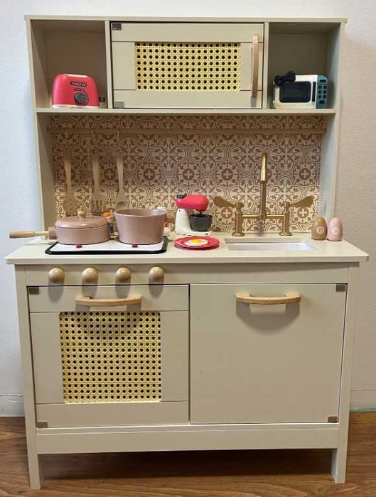 Kuchnia dla dzieci drewniana MDF retro z akcesoriami BOHO 100cm