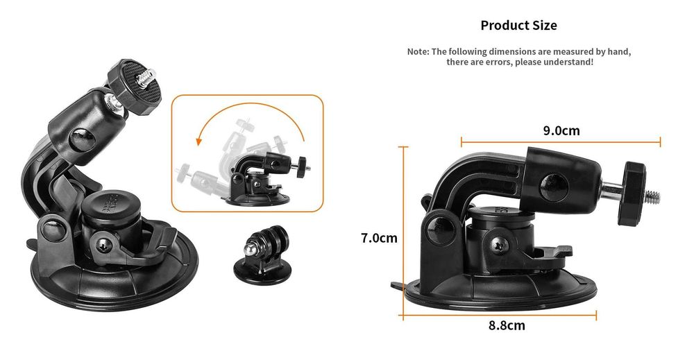 Шарнирное крепление присоска Telesin для GoPro/Xiaomi/ Sony/DJI/Insta