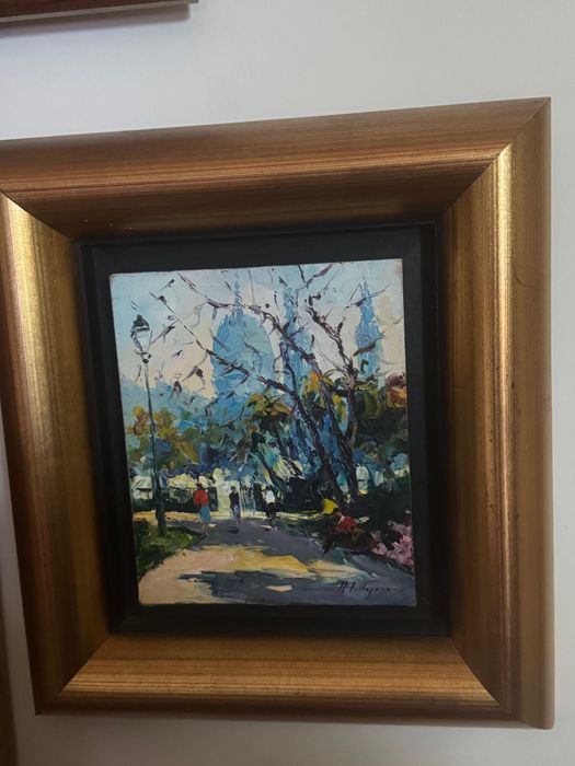 quadro a oleo  .Pintura do Jardim da Estrela