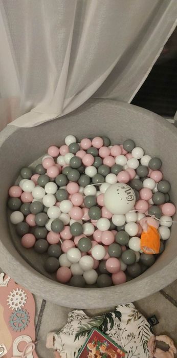 Basen z kulkami kiddymoon szary
