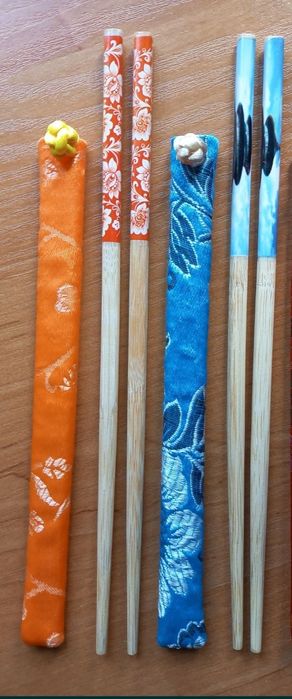 bambusowe PAŁECZKI sushi i nie tylko, etui jedwab sztuczny