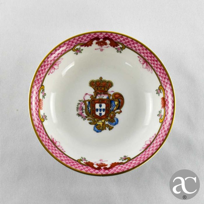 Taça / Covilhete porcelana Porart, brasão da monarquia, Decor Raínha