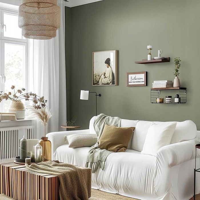 Regał ścienny półka trzy częściowa drewniana uniwersalna 40 x 15 cm