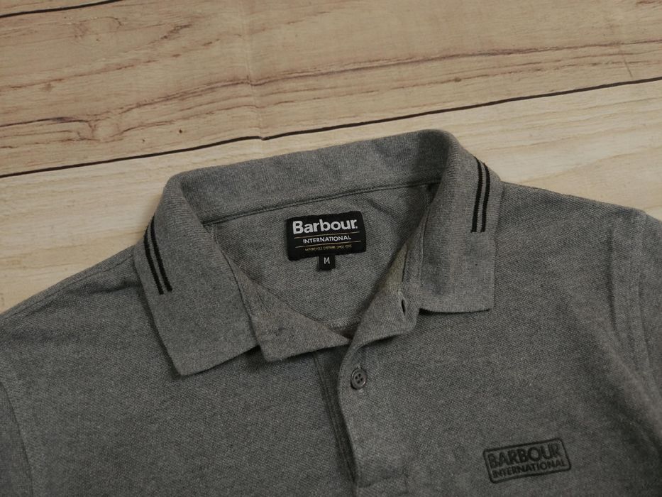 BARBOUR International Koszulka Polo Męska Szara Logo r. M