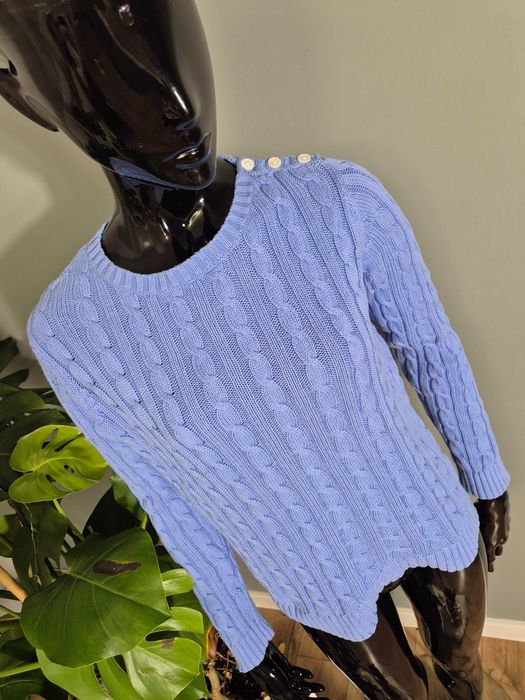 Sweter damski niebieski oryginalny markowy Land's End S 36