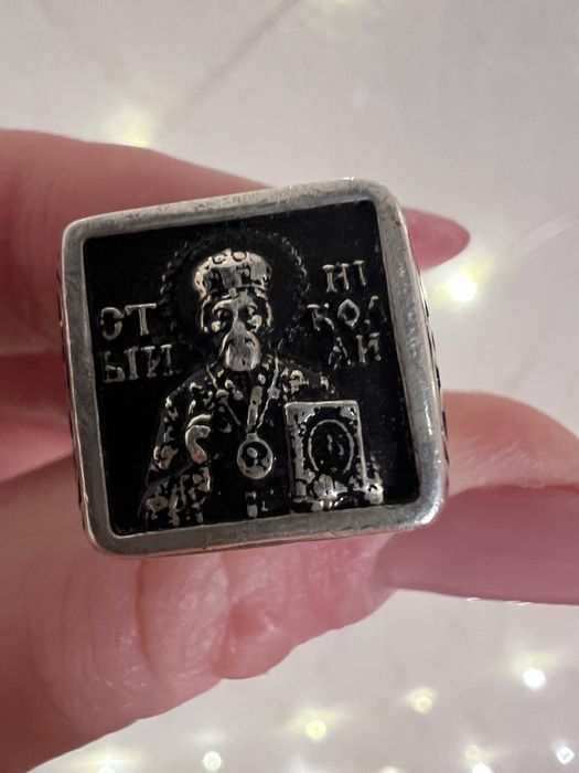 Срібна печатка з релігійною символікою, чисте срібло