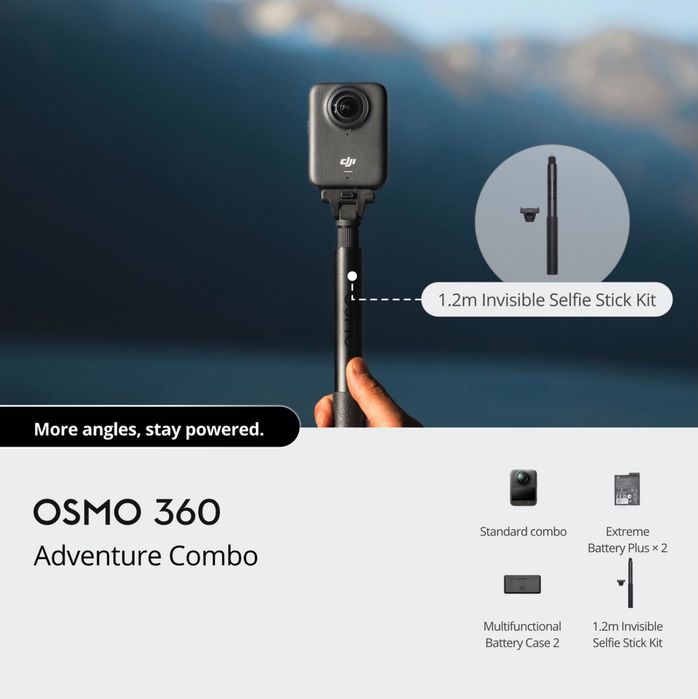 DJI Osmo 360 Adventure Combo + DJI Care Refresh 2 anos, COMO NOVO