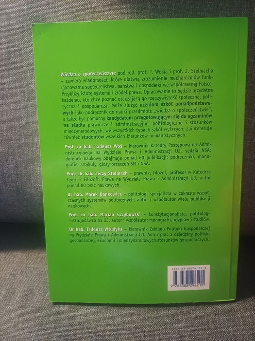 Tadeusz Woś Jerzy Stelmach Marek Bankowicz Marian Grzybowski Tadeusz Włudyka Wiedza o społeczeństwie
