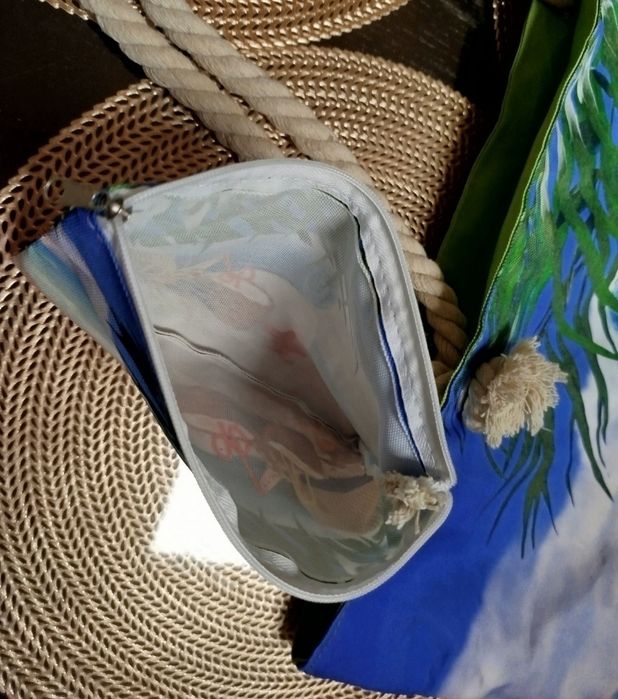Torba plażowa duża + kosmetyczka