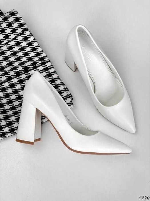 Білі туфлі на каблуку белые туфли свадебные туфли весільні туфлі 36-41