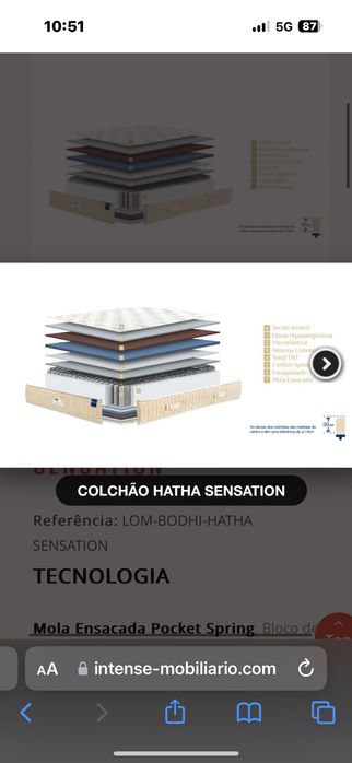 Colchão Hatha usado em excelente estado 180x200cm