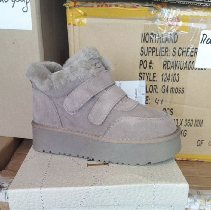 Угги на липучці, уггі на платформі, Зимове взуття, UGG, тепле взуття!