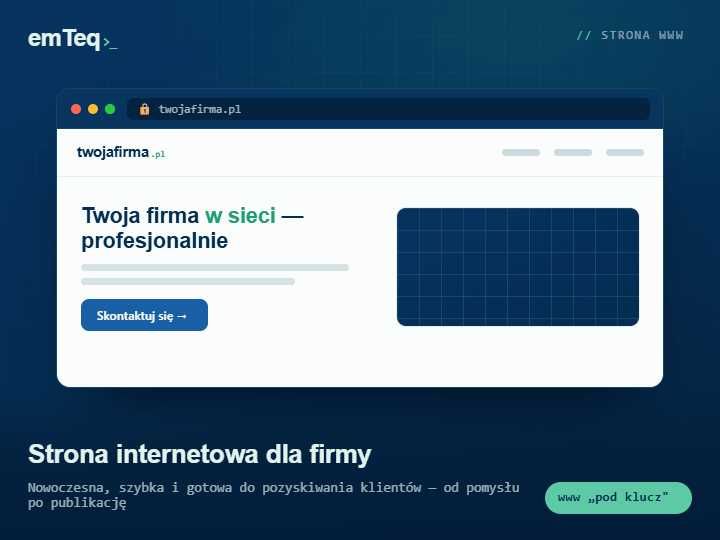 Strona internetowa dla firmy: nowoczesna www + edycja przez Telegram