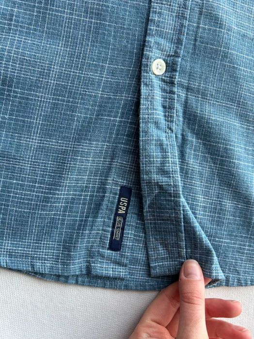 Niebieska koszula z krótkim rękawem U.S Polo Assn. Slim Fit rozmiar M