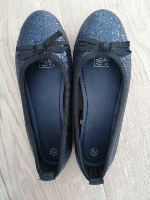 Buty baleriny granatowe,brokatowe rozm.32
