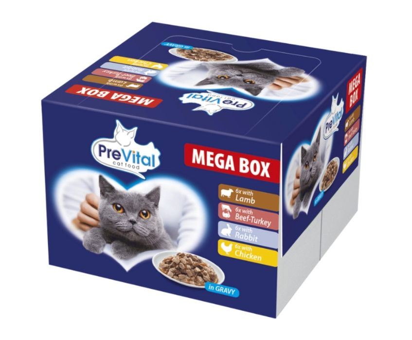 Mokra karma dla kota Prevital mega box 24 saszetki mix 100g