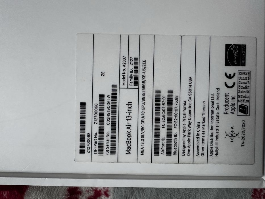 MacBook Air M1 2020 – stan prawie idealny, pełny komplet Warszawa