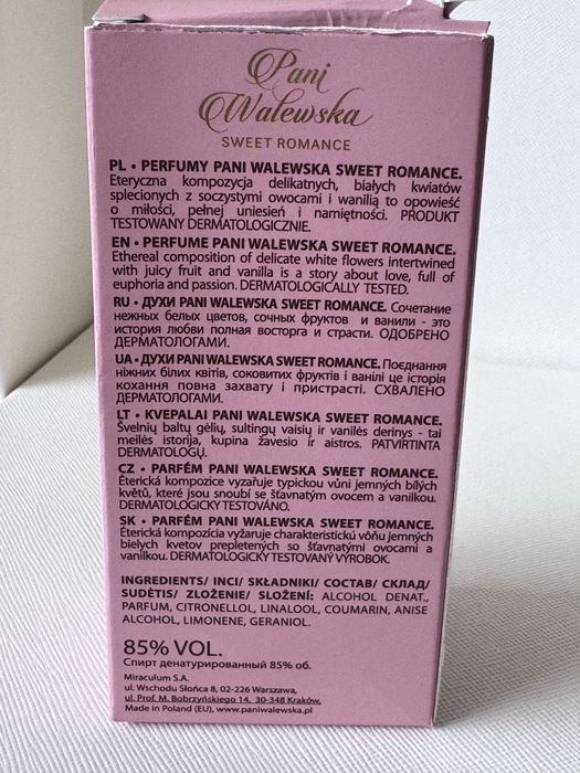 Woda perfumowana perfumy Pani Walewska Sweet Romance 30 ml