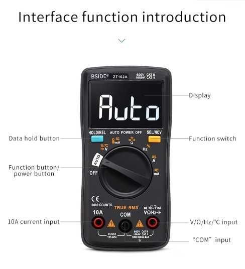 ZT102A Multímetro Digital Automático True RMS