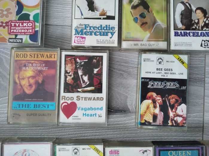 Kasety Freddie Mercury Queen Rod Stewart Bee Gees magnetofonowe