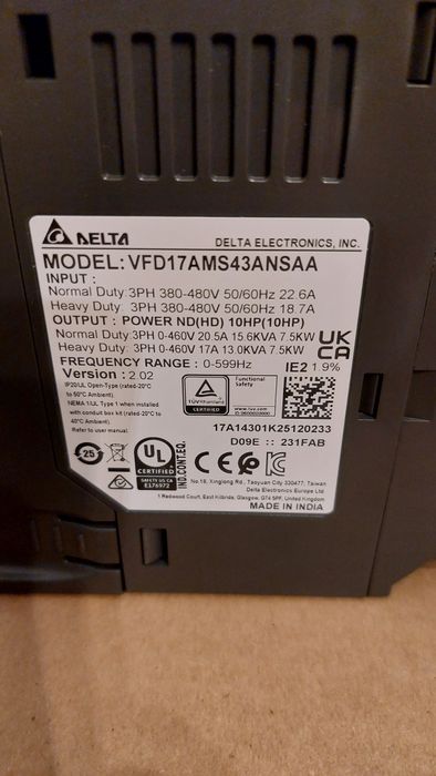Variador velocidade 7.5 kw = 10 cavalos ( Novo )
