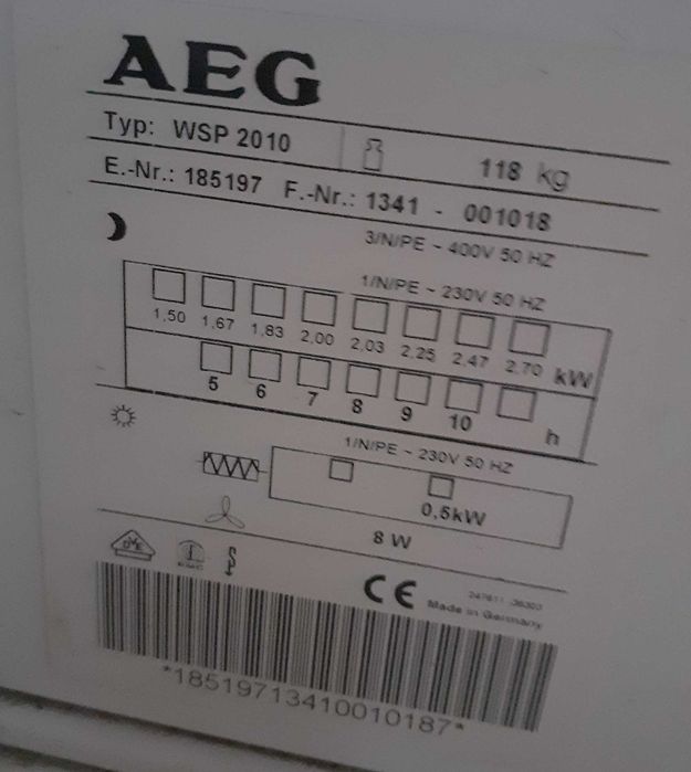 Piece grzejniki akumulacyjne modele: AEG WSP 2010, 3010 i 4010