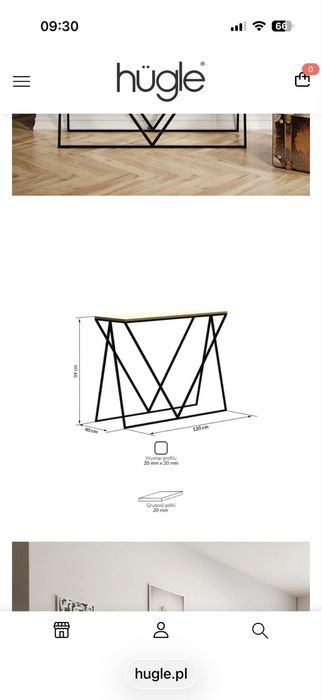 Konsola Hugle w stylu loft