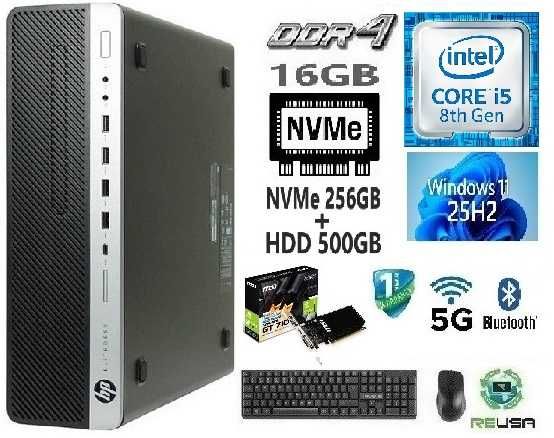 NF.89 Pç LowGamer 8ªG|i5-8500-4.0G|16G|NVMe256+HD500|HDMI|GT710-2G|5G+BT|W11