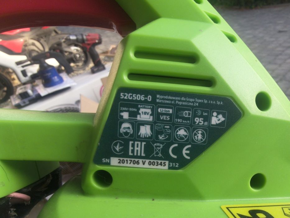 Dmuchawa akumulatorowa VERTO 52G506-0 18V 190 km/h Parkside bez baterii