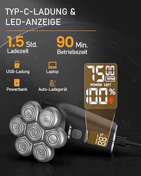 Elektryczna golarka  7 głowic wodoszczelna jak za darmo