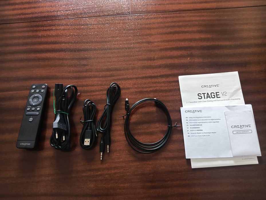 Colunas 2.1 (Soundbar) Creative Stage V2 (USB | Optical | HDMI ARC | AUX | Bluetooth)