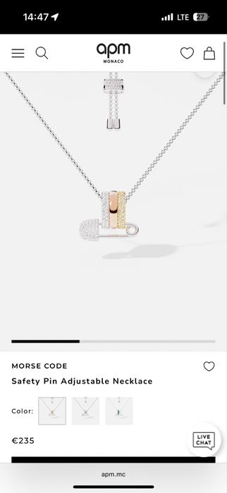 Комплект колечко ,підвіска APM Monaco