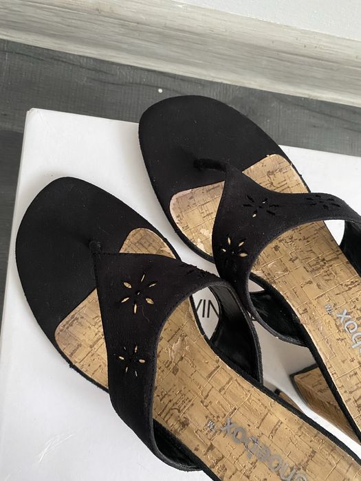 Shoebox 38 buty klapki na słupku japonki ażurowe