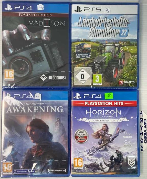 GRY PS4/PS5 Madison Farming Simulator 22 Unknown 9 Awakening Horizon Zero Dawn Complete Edition
