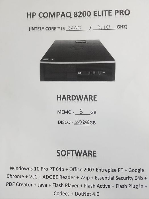 Vendo HP Compaq 8200 i5 + disco externo de 250GB