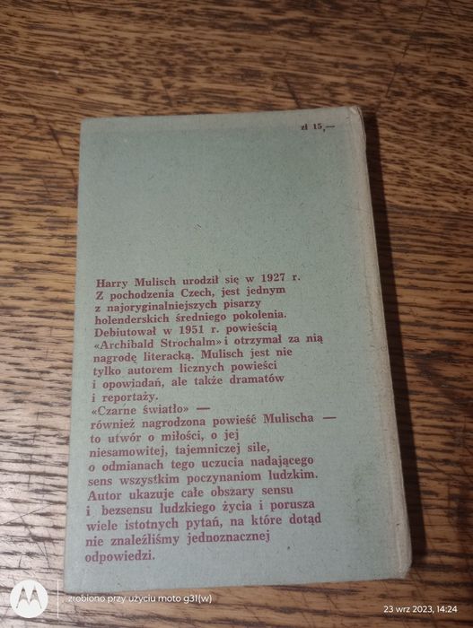 Czarne światło. Harry Milisch
