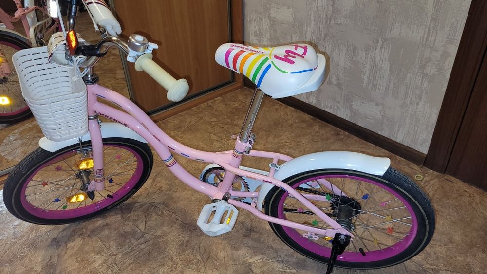 ВЕЛОСИПЕД для дівчинки Fly Like2bike 18" + дод.колесики+ Подарунок