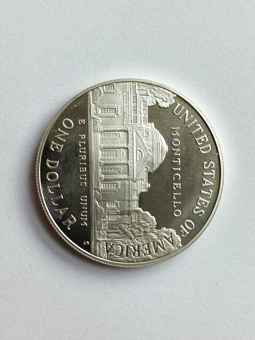 USA 1 Dolar 1993 rok Tomas Jefferson Srebro Ag 900 mennicza L
