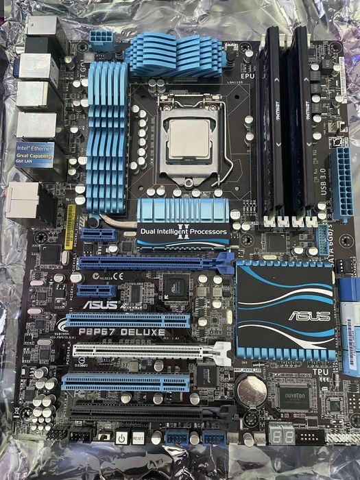 Zestaw: Intel i7‑3770 + byAsus P8P67 Deluxe + 16 GB RAM DDR3 1866 MHz